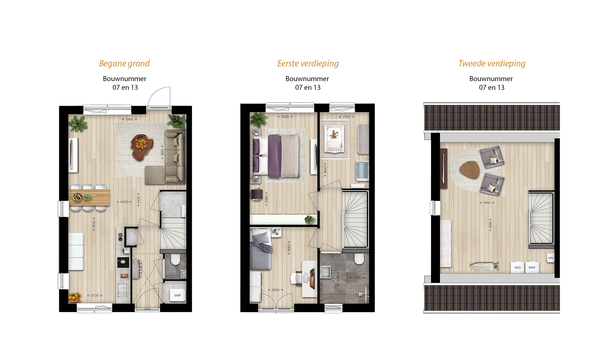 Plattegrond plattegrond [bnr 07 en 13] Hoekwoning Leeuwenkwartier